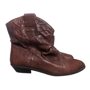 Sudini Vaquero Vintage Italian Leather Ankle Boots Pointed Toe Brown Size 5.5B